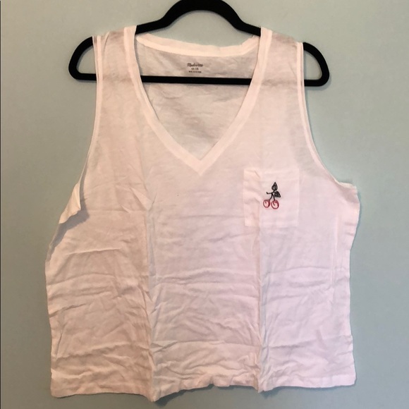 NWOT Madewell Cherry V-Neck Pocket Tank,Sz XXL - Picture 5 of 7